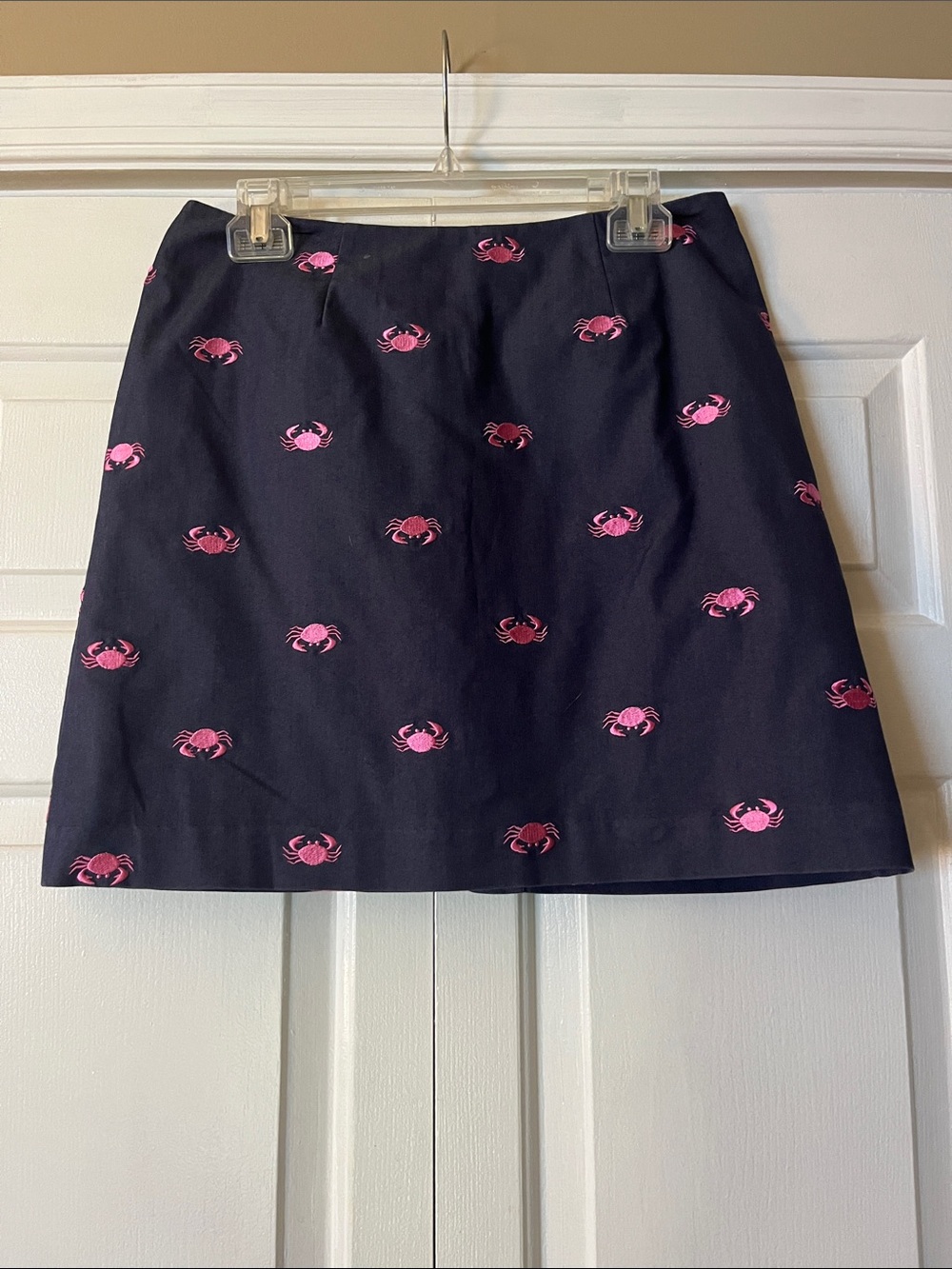 Lilly Pulitzer Black Mini Skirt with Pink Crab Motif